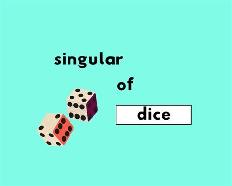 is dice singular or plural